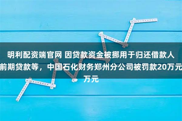 明利配资端官网 因贷款资金被挪用于归还借款人前期贷款等，中国石化财务郑州分公司被罚款20万元