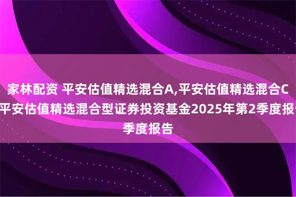 家林配资 平安估值精选混合A,平安估值精选混合C: 平安估值精选混合型证券投资基金2025年第2季度报告