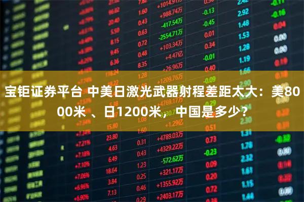 宝钜证券平台 中美日激光武器射程差距太大：美8000米 、日1200米，中国是多少？
